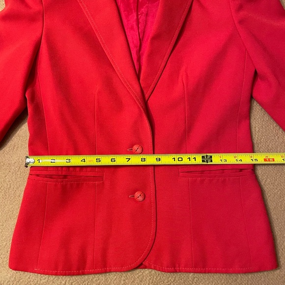 Retro 80s Garey Petites Blazer Suit Jacket Red Size 4 Vintage - Picture 13 of 15